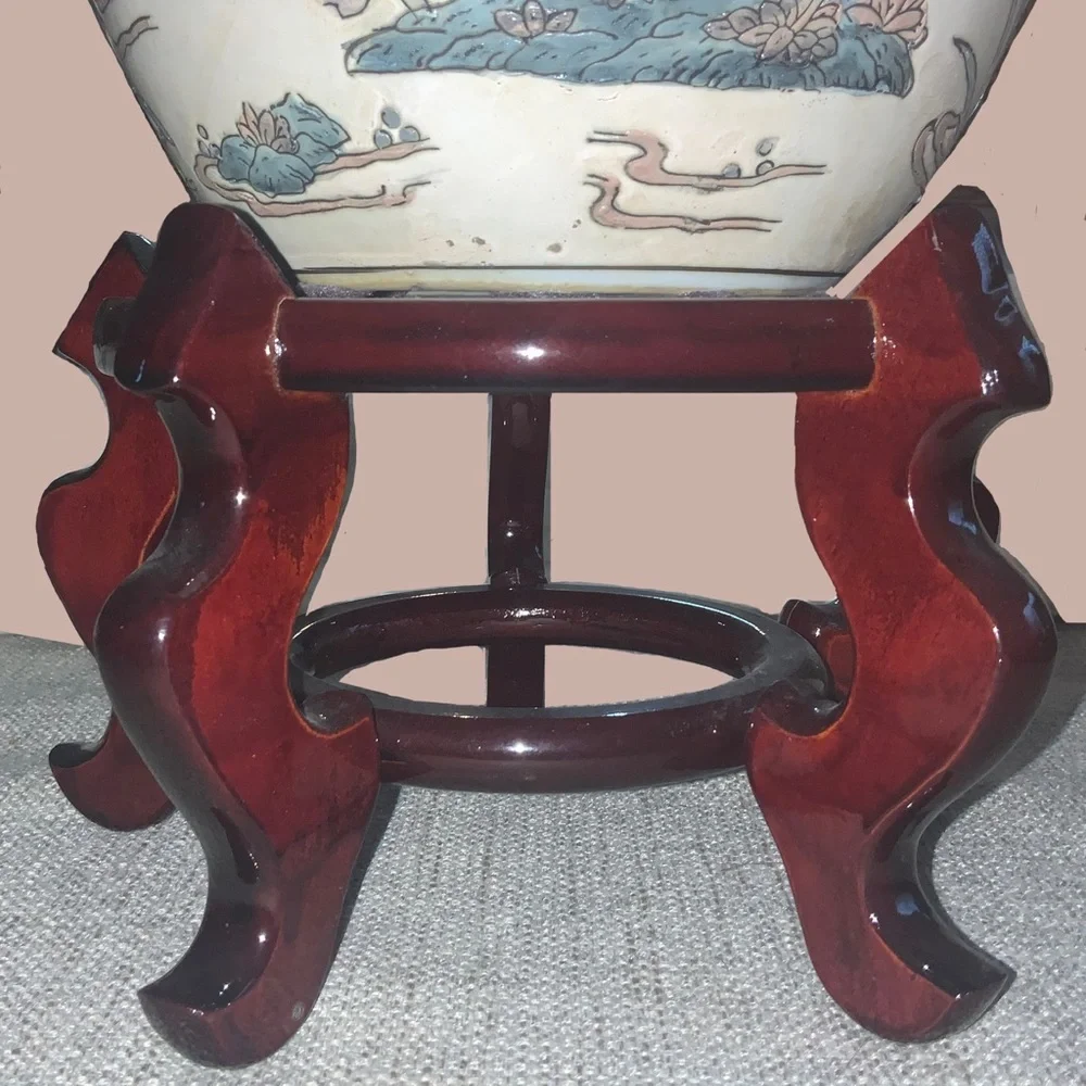 Vintage Porcelain‎ Chinese Ginger Jar With Domed Lid by WBI